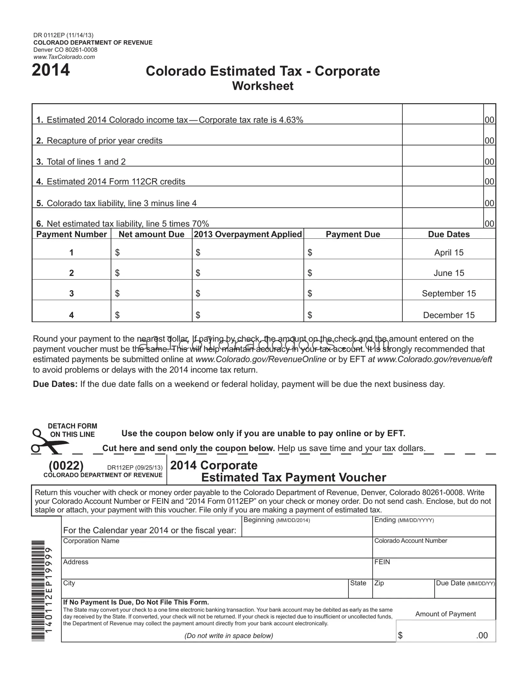 Blank Colorado 1Dr 0112Ep PDF Form