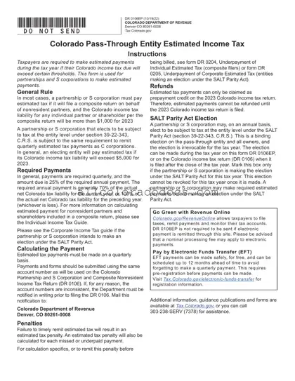 Blank Colorado Dr 0106Ep PDF Form