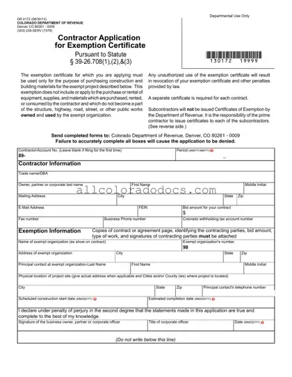 Blank Dr 0172 Colorado PDF Form
