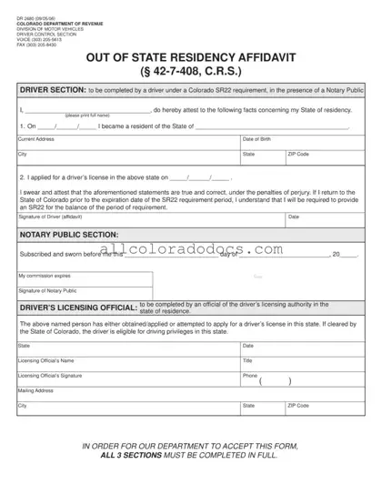 Blank Dr 2680 Colorado PDF Form