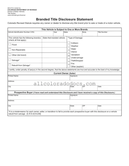 Blank Dr 2710 Colorado PDF Form
